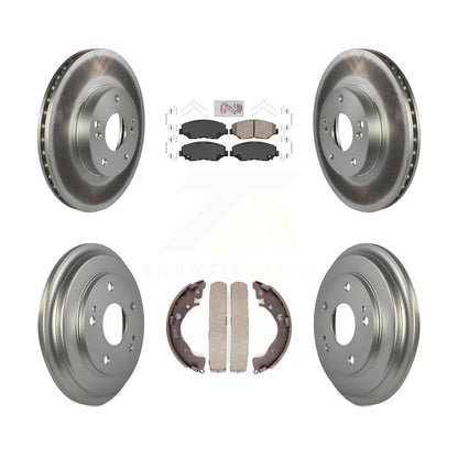 Rotors de frein à disque avant et arrière, plaquettes en céramique et Kit de tambour enduit pour Honda Civic