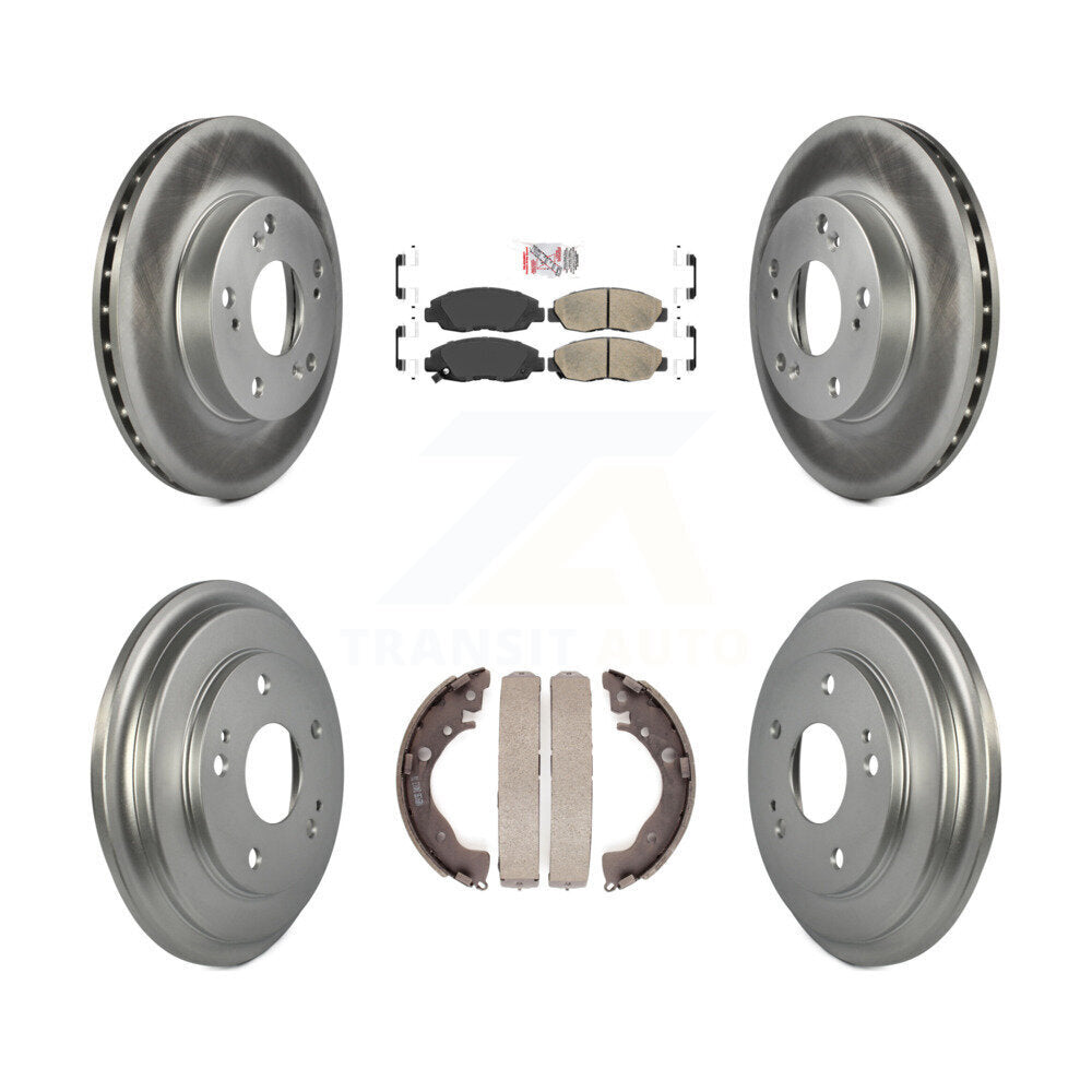 Rotors de frein à disque avant et arrière, plaquettes en céramique et Kit de tambour enduit pour Honda Civic