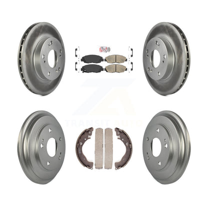 Rotors de frein à disque avant et arrière, plaquettes en céramique et Kit de tambour enduit pour Honda Civic