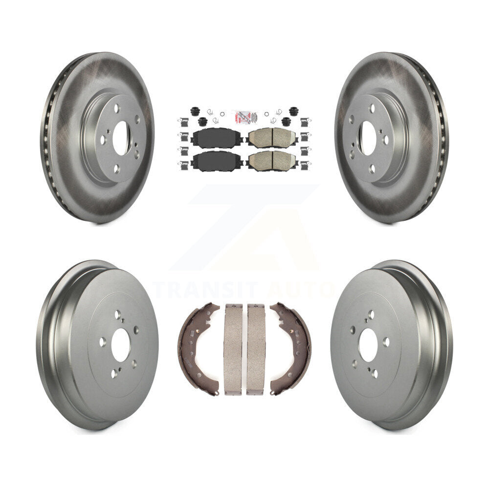 Plaquettes en céramique de rotors de frein à disque avant et arrière et kit de tambour enduit pour Toyota Coroll