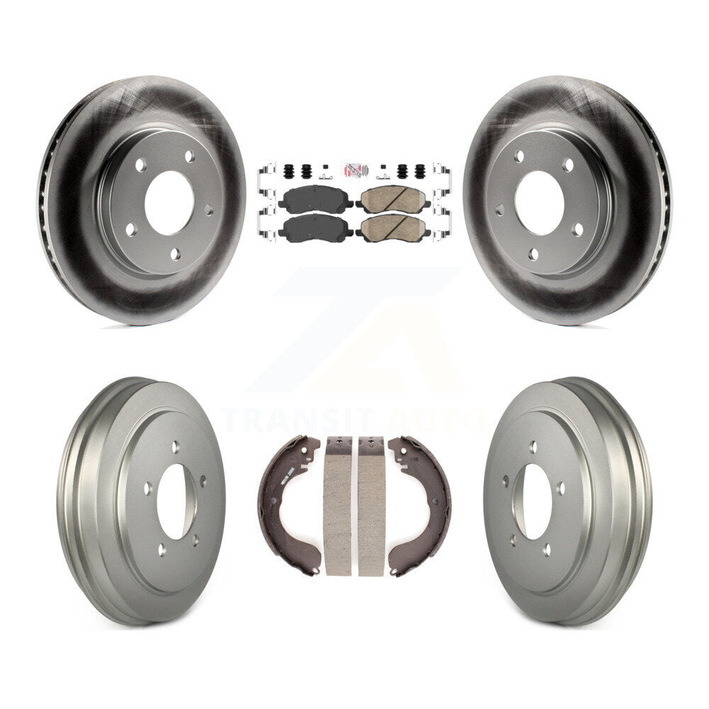 Rotors de frein à disque avant et arrière, plaquettes en céramique et Kit de tambour enduit pour Dodge Caliber