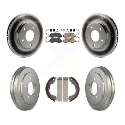 Rotors de frein à disque avant et arrière, plaquettes en céramique et Kit de tambour enduit pour Dodge Caliber