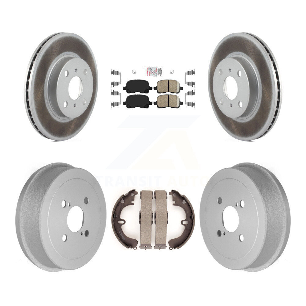 Plaquettes en céramique de rotors de frein à disque avant et arrière et kit de tambour enduit pour Toyota Coroll