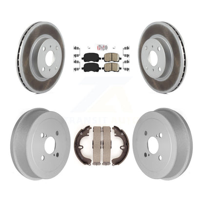 Plaquettes en céramique de rotors de frein à disque avant et arrière et kit de tambour enduit pour Toyota Coroll