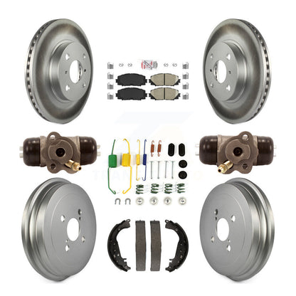 Rotor de frein à disque avant et arrière, tampons en céramique et Kit de tambour revêtu (9 pièces) pour Toyota Yari