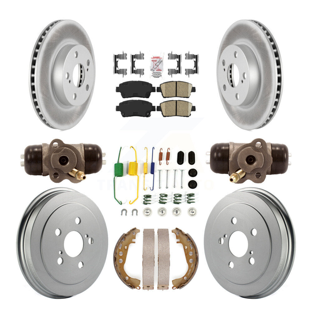 Kit de tampons en céramique et tambour enduit de rotor de frein avant et arrière (9 pièces) pour Toyota Priu 2008