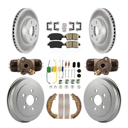 Kit de tampons en céramique et tambour enduit de rotor de frein avant et arrière (9 pièces) pour Toyota Priu 2008