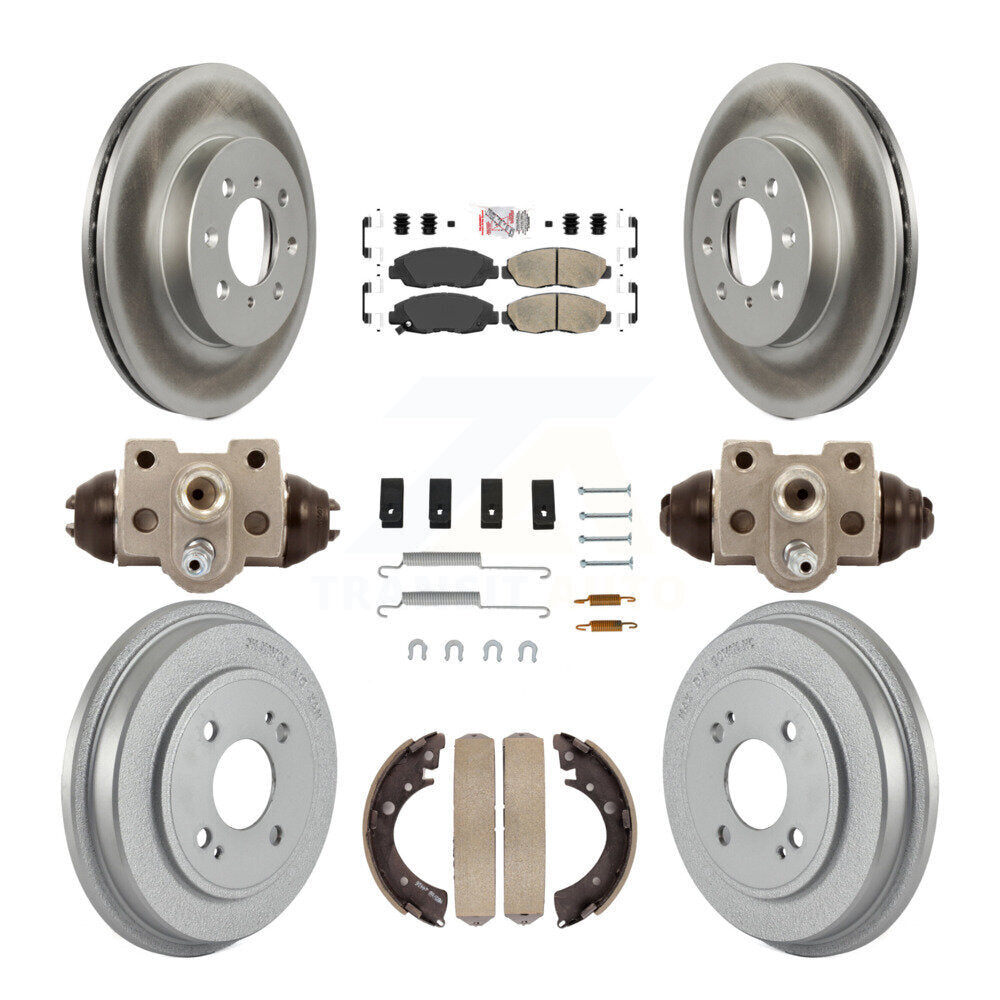 Rotors de frein à disque avant et arrière, tampons en céramique et Kit de tambour revêtu (9 pièces) pour Honda Civi