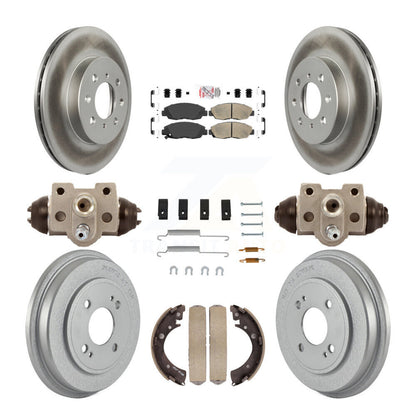Rotors de frein à disque avant et arrière, tampons en céramique et Kit de tambour revêtu (9 pièces) pour Honda Civi