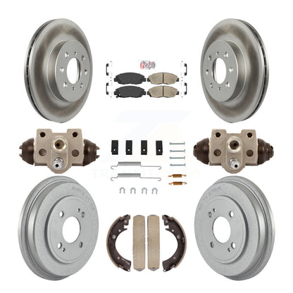 Rotors de frein à disque avant et arrière, tampons en céramique et Kit de tambour revêtu (9 pièces) pour Honda Civi