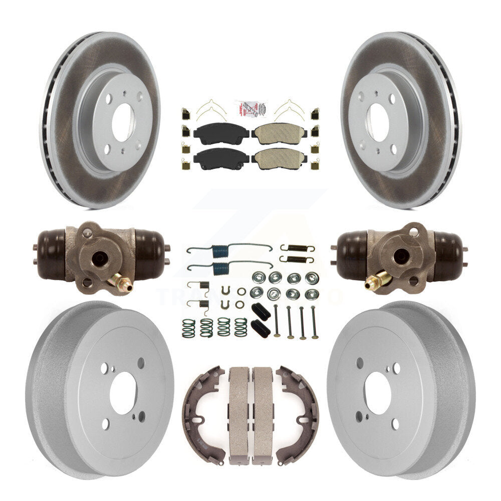 Kit de tambour avec revêtement en céramique, Rotors de frein avant et arrière (9 pièces) pour Toyota Corolla Ge