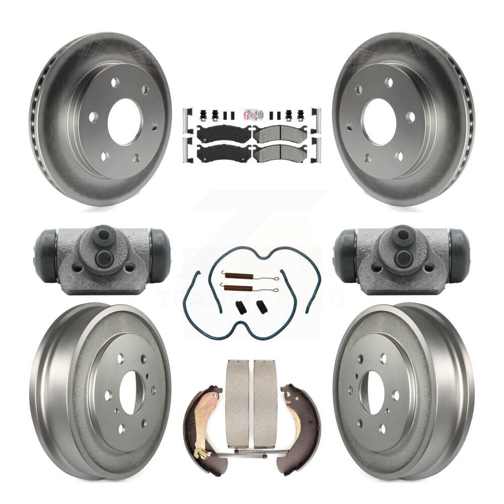 Kit de tambour de revêtement de plaquettes semi-métalliques de rotors de frein avant et arrière (9 pièces) pour Chevrolet 150