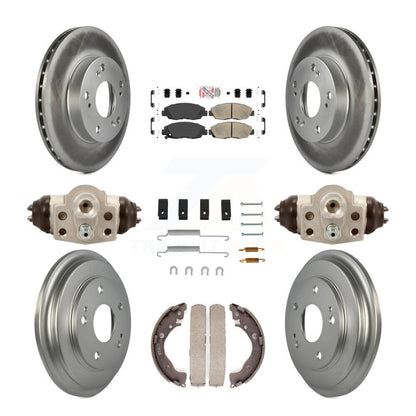 Rotors de frein à disque avant et arrière, tampons en céramique et Kit de tambour revêtu (9 pièces) pour Honda Civi