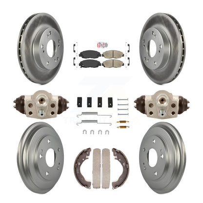 Rotors de frein à disque avant et arrière, tampons en céramique et Kit de tambour revêtu (9 pièces) pour Honda Civi