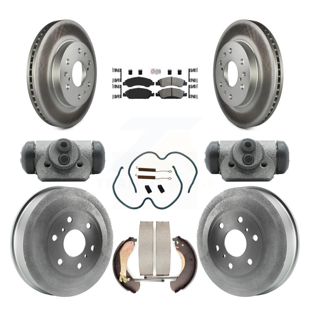 Kit de tambour de revêtement de plaquettes semi-métalliques de rotors de frein avant et arrière (9 pièces) pour Chevrolet 150