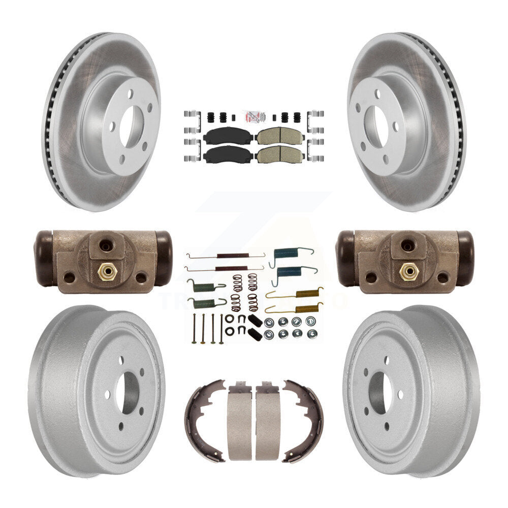 Kit de tampons en céramique et de tambour enduit de rotor de frein avant et arrière (9 pièces) pour Ford Ranger Mazd