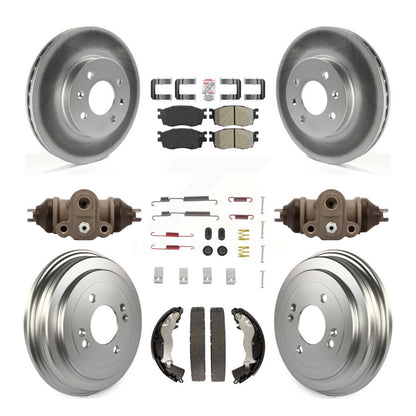Kit de tambour à revêtement semi-métallique, Rotors de frein avant et arrière (9 pièces) pour Hyundai Accen