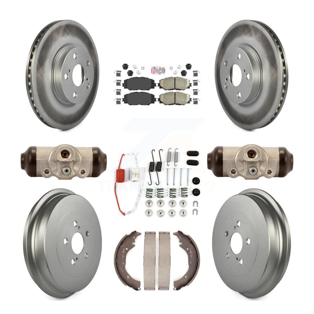 Kit de tambour de revêtement de plaquettes en céramique de rotors de frein avant et arrière (9 pièces) pour Toyota Coroll 09-13