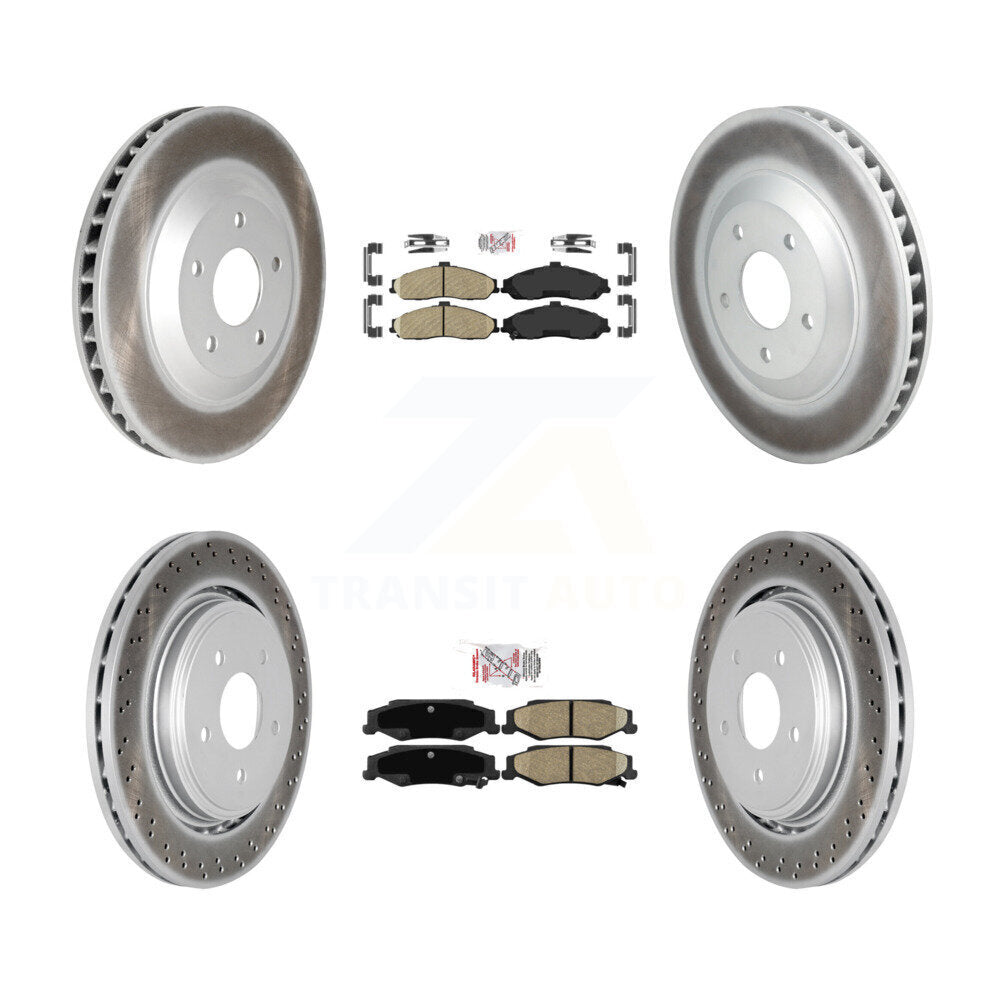 Kit de plaquettes en céramique avant et arrière et de rotors de frein à disque revêtus (6 pièces) pour Cadillac XLR