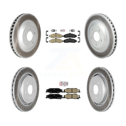 Kit de plaquettes en céramique avant et arrière et de rotors de frein à disque revêtus (6 pièces) pour Cadillac XLR