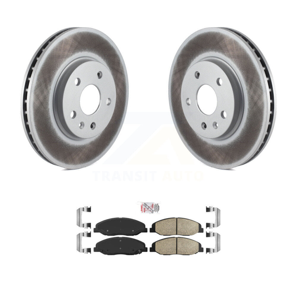 Kit de rotors de frein à disque à revêtement avant et de plaquettes en céramique pour Cadillac CTS KGA-104592