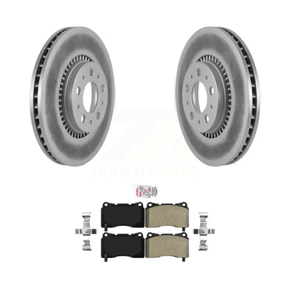 Rotors de frein à disque à revêtement avant et kit de plaquettes semi-métalliques pour Volvo V70 2005-2007