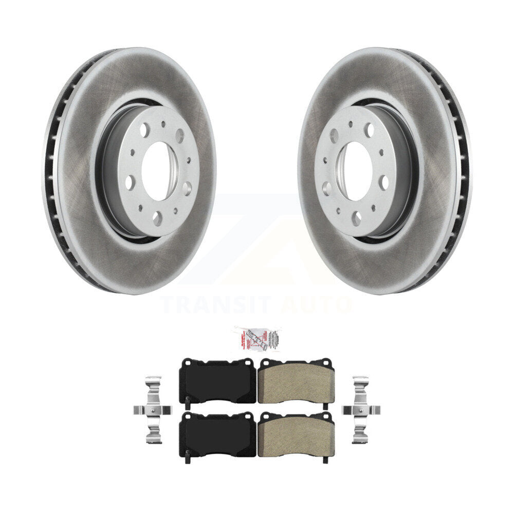 Rotors de frein à disque à revêtement avant et kit de plaquettes semi-métalliques pour Volvo V70 2005-2007