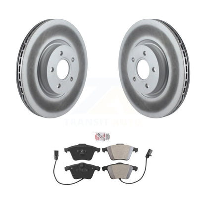Rotors de frein à disque à revêtement avant et kit de plaquettes semi-métalliques pour Volvo S40 V50 C70