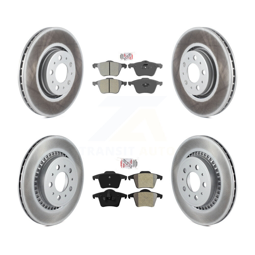 Kit de plaquettes semi-métalliques avant et arrière et de rotors de frein à disque revêtus pour Volvo XC90
