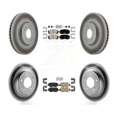 Kit de plaquettes en céramique avant et arrière et de rotors de frein à disque revêtus pour Hyundai Sonata