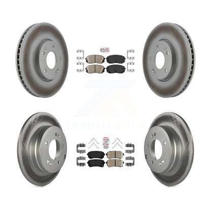 Kit de plaquettes en céramique avant et arrière et de rotors de frein à disque revêtus pour Hyundai Sonata