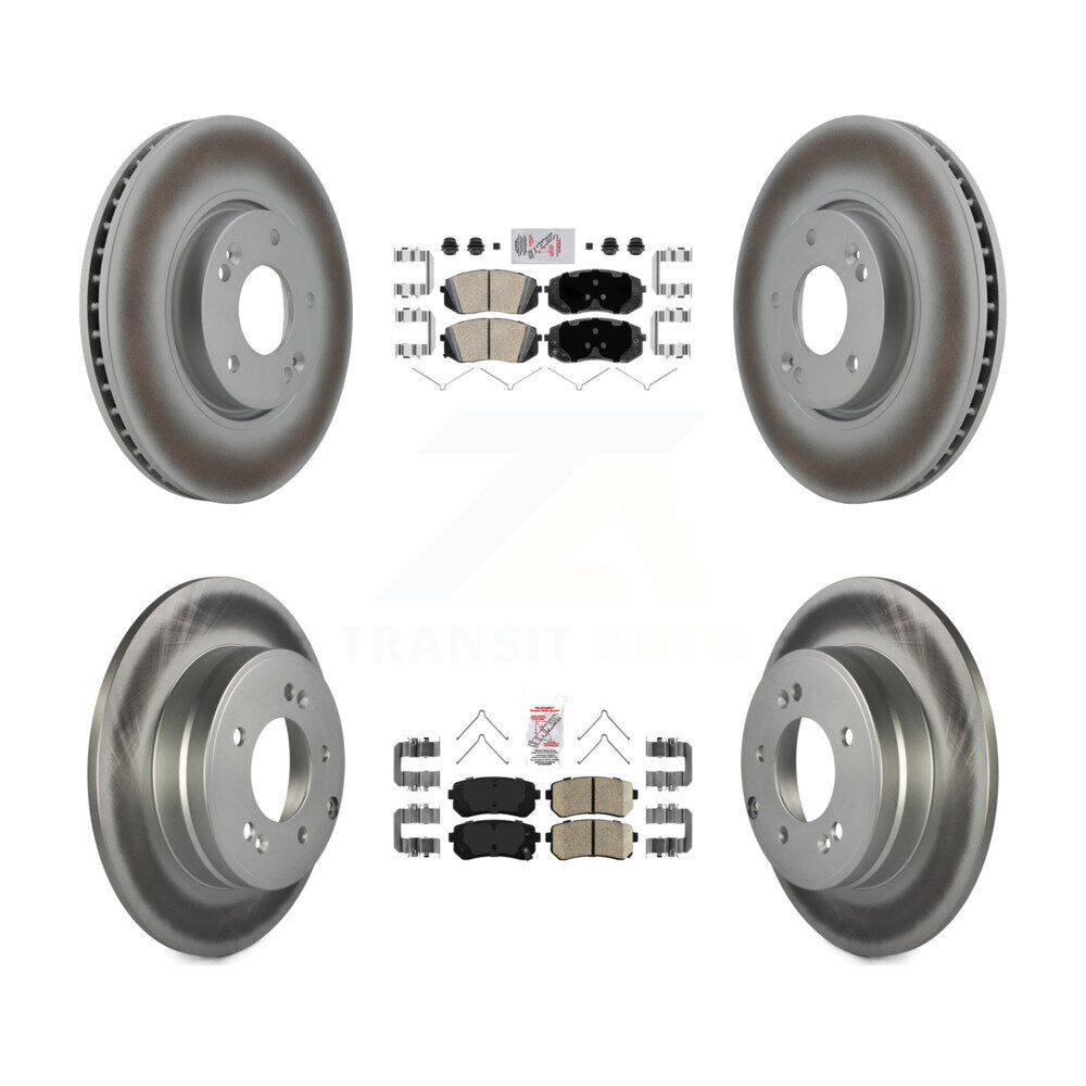 Kit de plaquettes en céramique avant et arrière et de rotors de frein à disque revêtus pour Hyundai Sonata