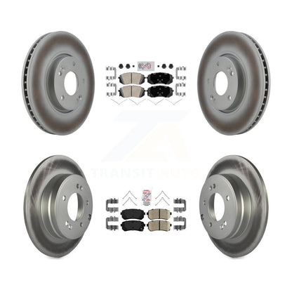 Kit de plaquettes en céramique avant et arrière et de rotors de frein à disque revêtus pour Hyundai Sonata