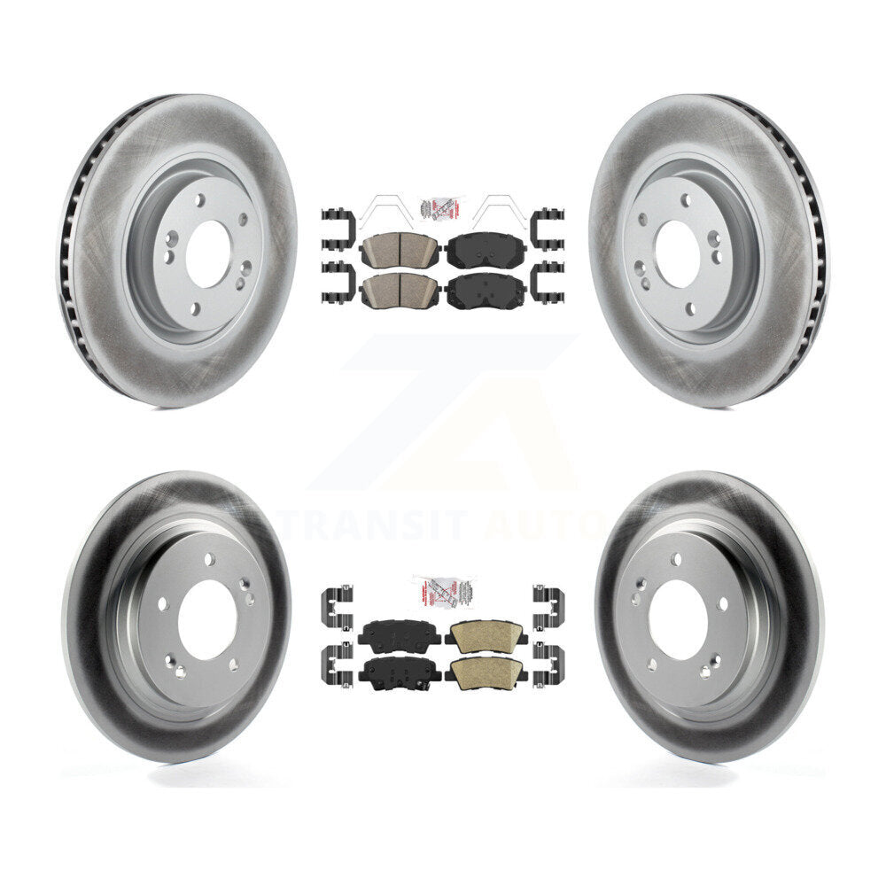 Kit de plaquettes en céramique avant et arrière et de rotors de frein à disque revêtus pour Kia Optima