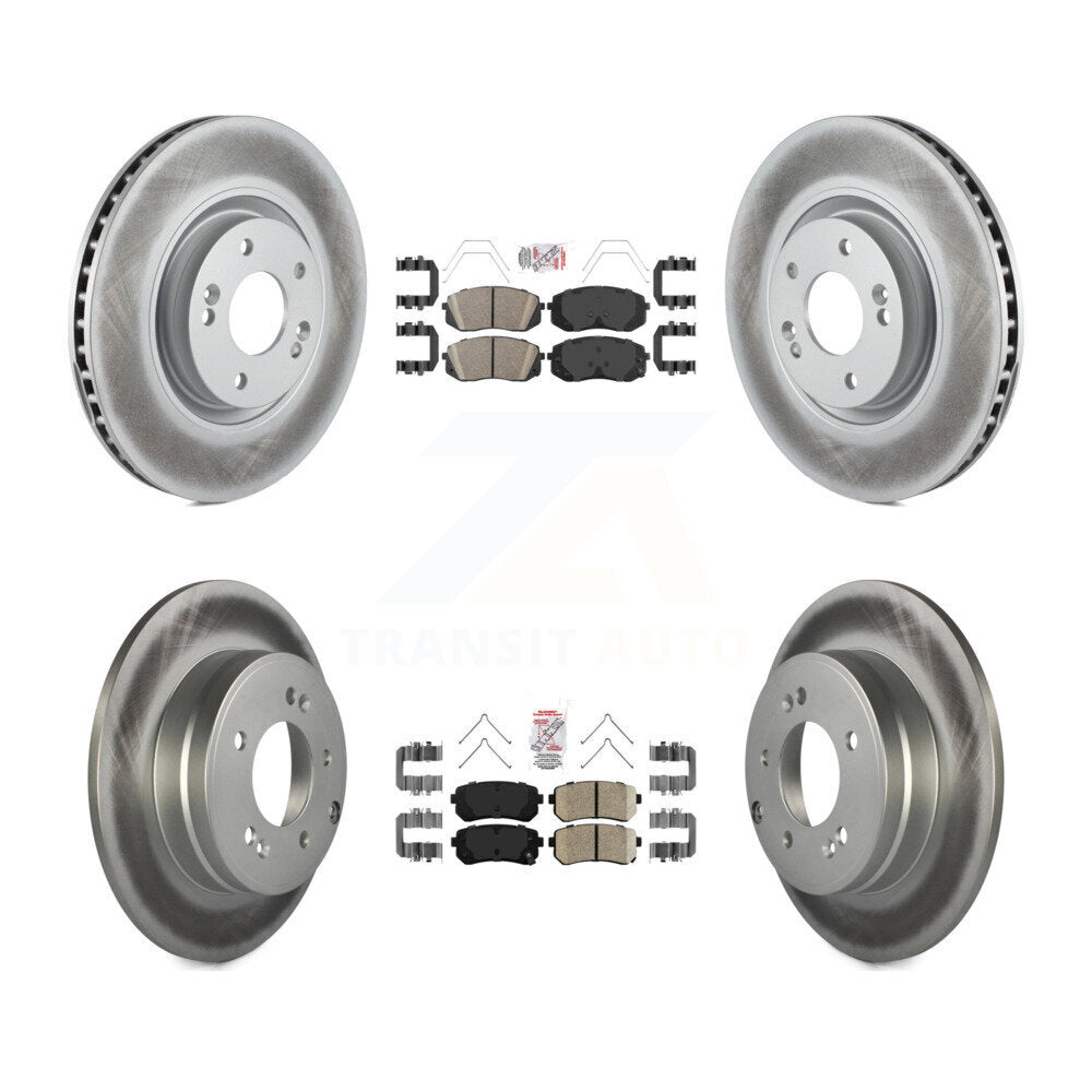 Kit de plaquettes en céramique avant et arrière et de rotors de frein à disque revêtus pour Kia Optima