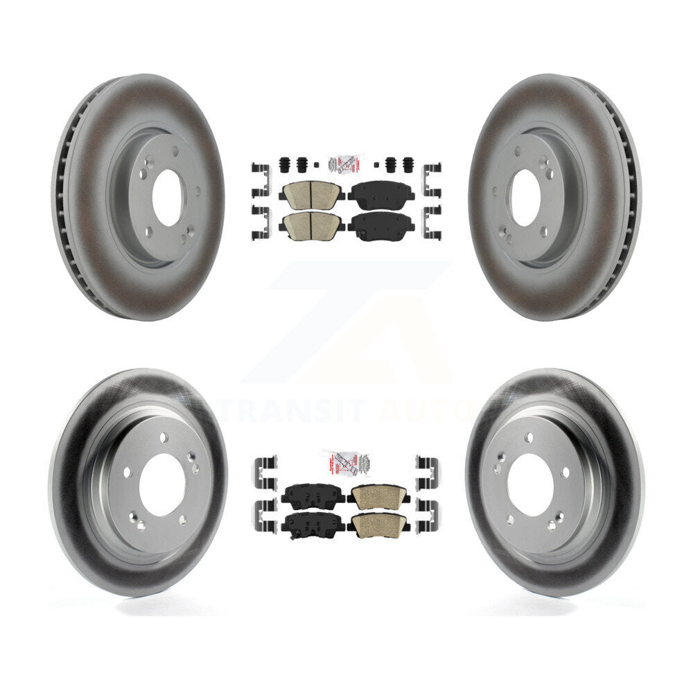Kit de plaquettes en céramique avant et arrière et de rotors de frein à disque revêtus pour Kia Optima