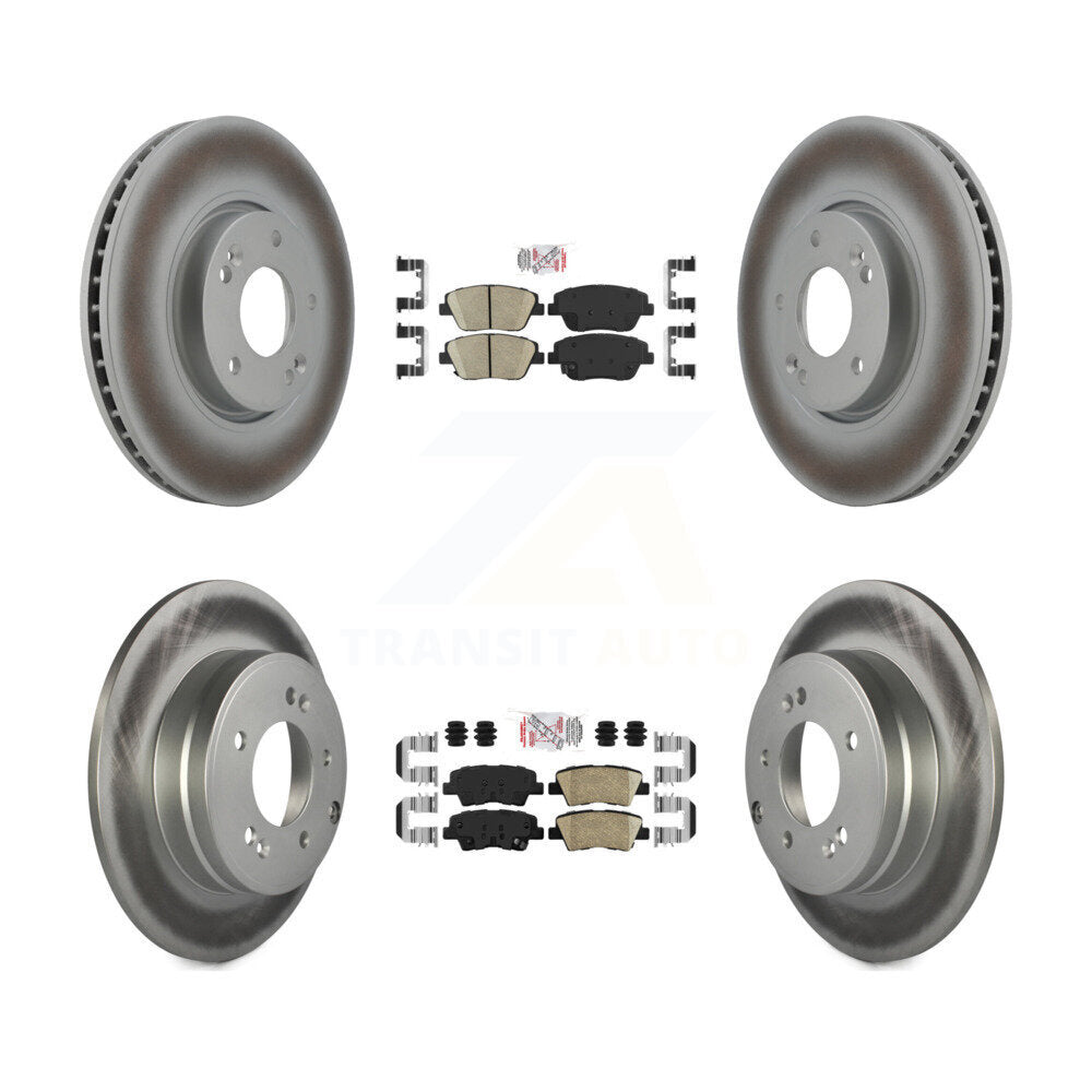 Kit de plaquettes en céramique avant et arrière et de rotors de frein à disque revêtus pour Kia Optima
