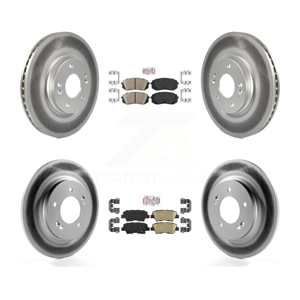 Kit de plaquettes en céramique avant et arrière et de rotors de frein à disque revêtus pour Kia Optima