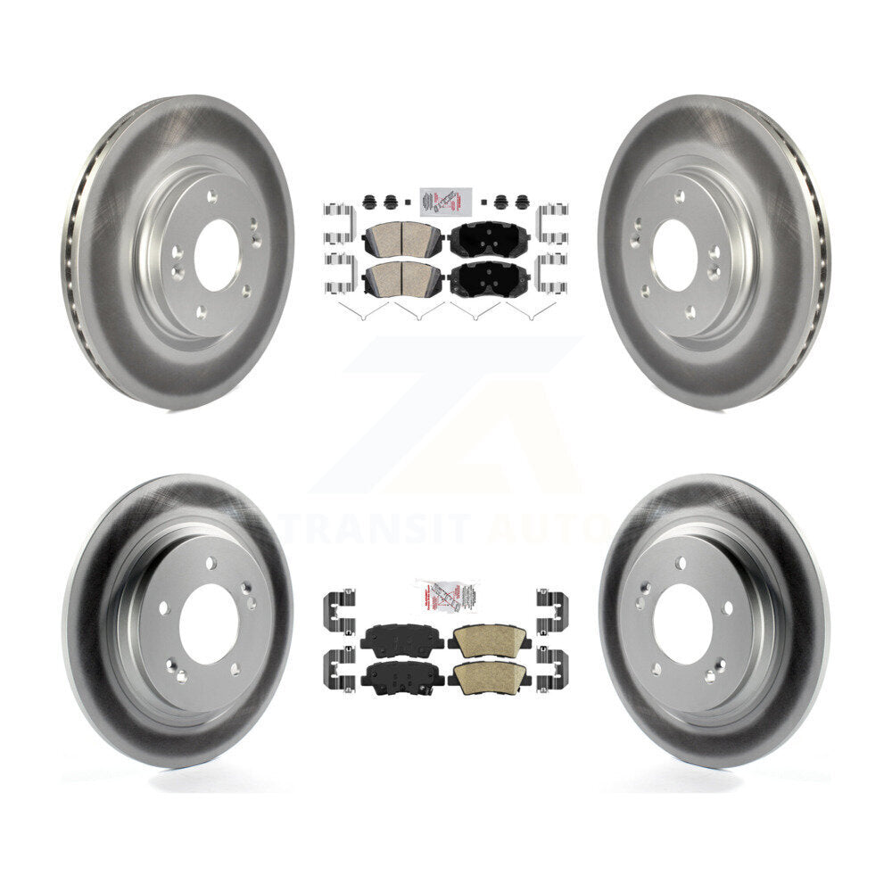 Kit de plaquettes en céramique avant et arrière et de rotors de frein à disque revêtus pour Kia Optima