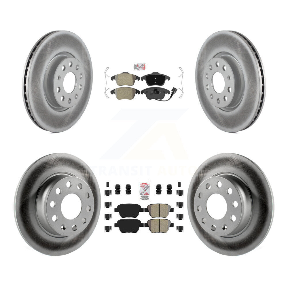 Kit de rotors de frein à revêtement de plaquettes semi-métalliques avant et arrière pour Volkswagen Passa 12-14