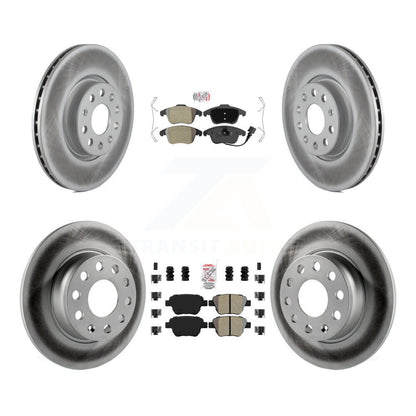 Kit de rotors de frein à revêtement de plaquettes semi-métalliques avant et arrière pour Volkswagen Passa 12-14