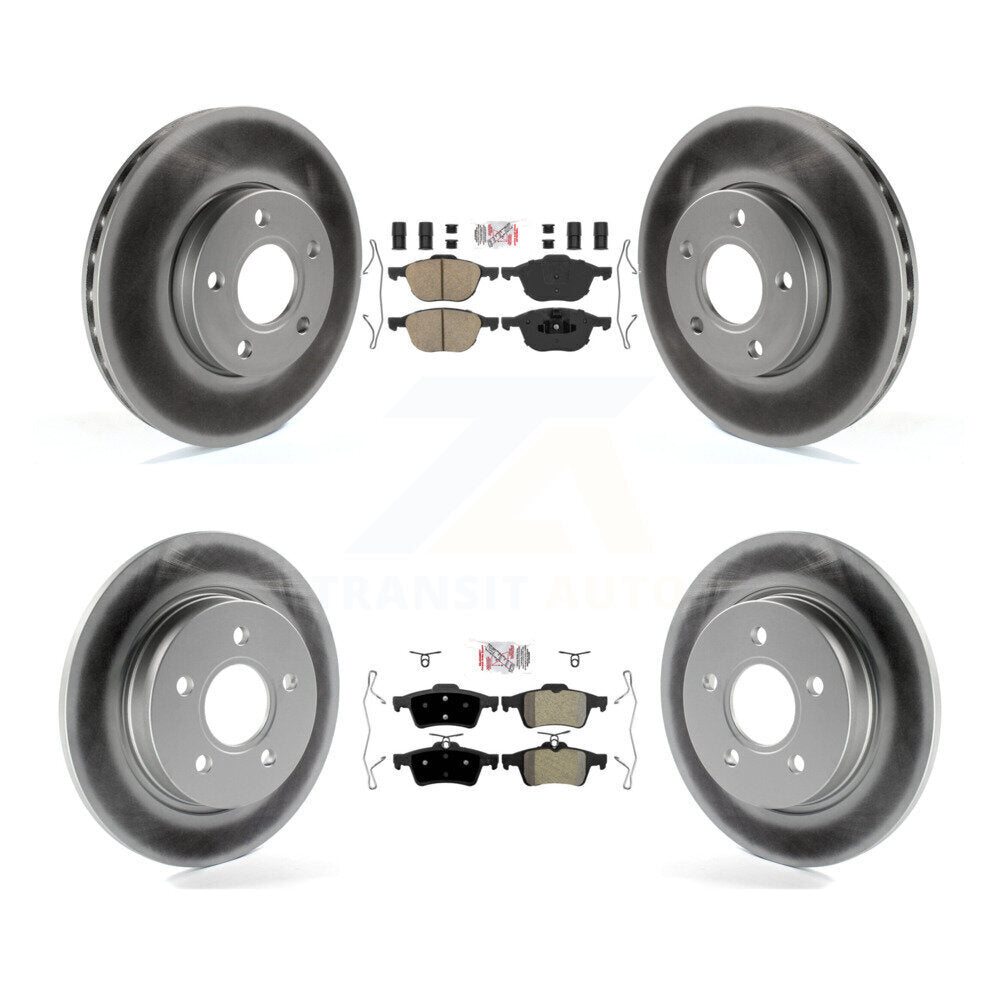 Kit de rotors de frein à disque recouverts de plaquettes semi-métalliques avant et arrière en céramique pour Ford Focu
