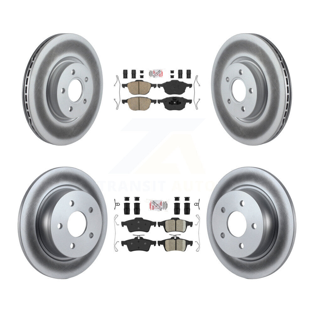 Kit de plaquettes en céramique avant et arrière et de rotors de frein à disque revêtus pour Ford Transit Connect