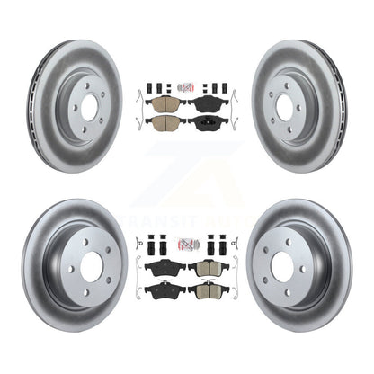 Kit de plaquettes en céramique avant et arrière et de rotors de frein à disque revêtus pour Ford Transit Connect