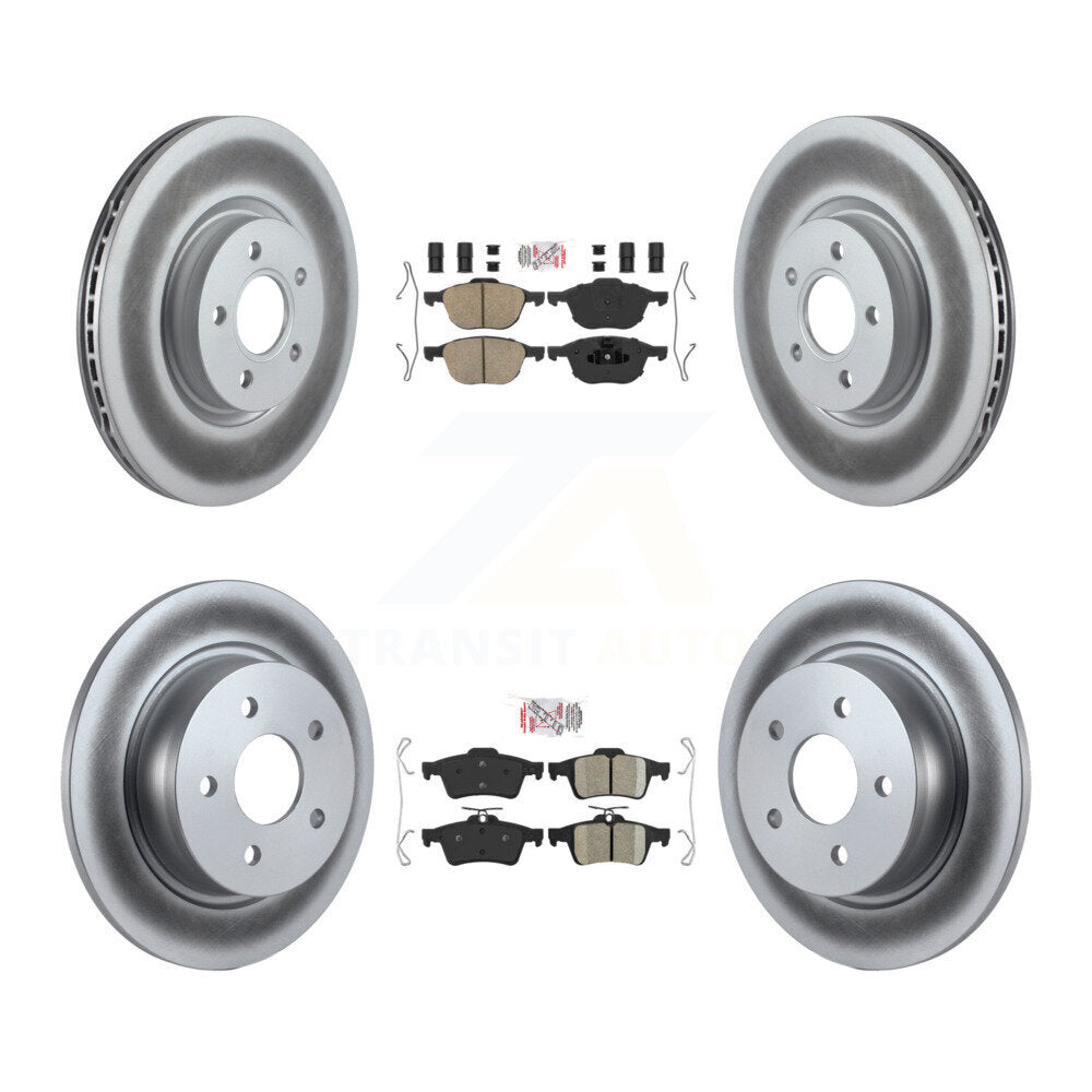 Kit de plaquettes en céramique avant et arrière et de rotors de frein à disque revêtus pour Ford Transit Connect