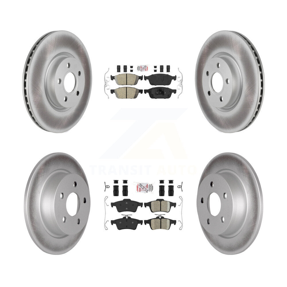 Kit de plaquettes en céramique avant et arrière et de rotors de frein à disque revêtus pour Ford Transit Connect