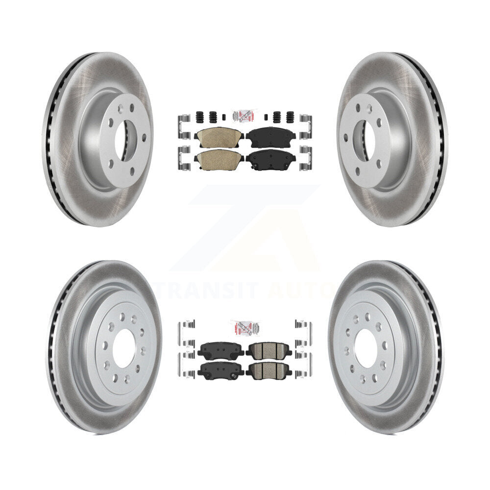 Kit de plaquettes en céramique avant et arrière et de rotors de frein à disque revêtus pour Cadillac ATS