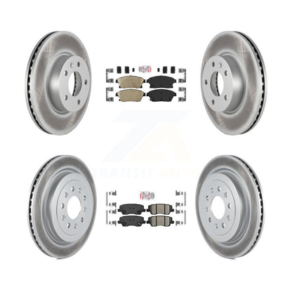 Kit de plaquettes en céramique avant et arrière et de rotors de frein à disque revêtus pour Cadillac ATS