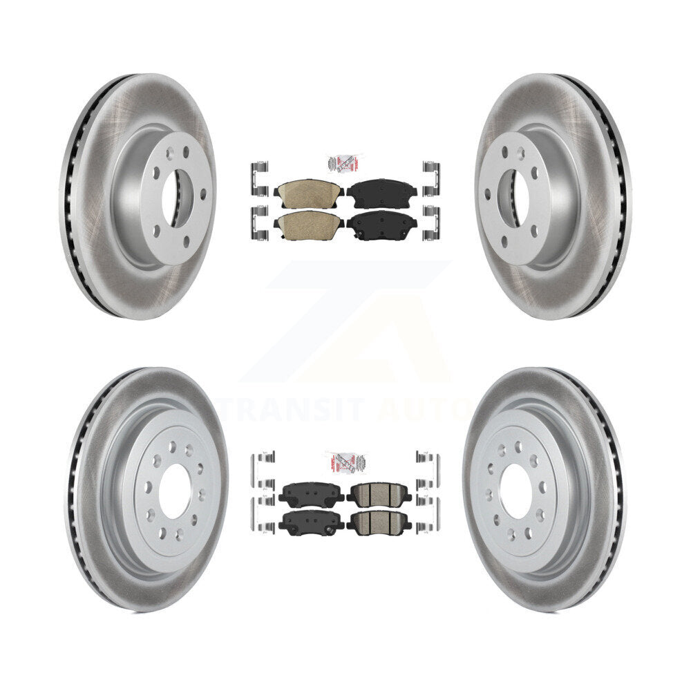 Kit de plaquettes en céramique avant et arrière et de rotors de frein à disque revêtus pour Cadillac ATS