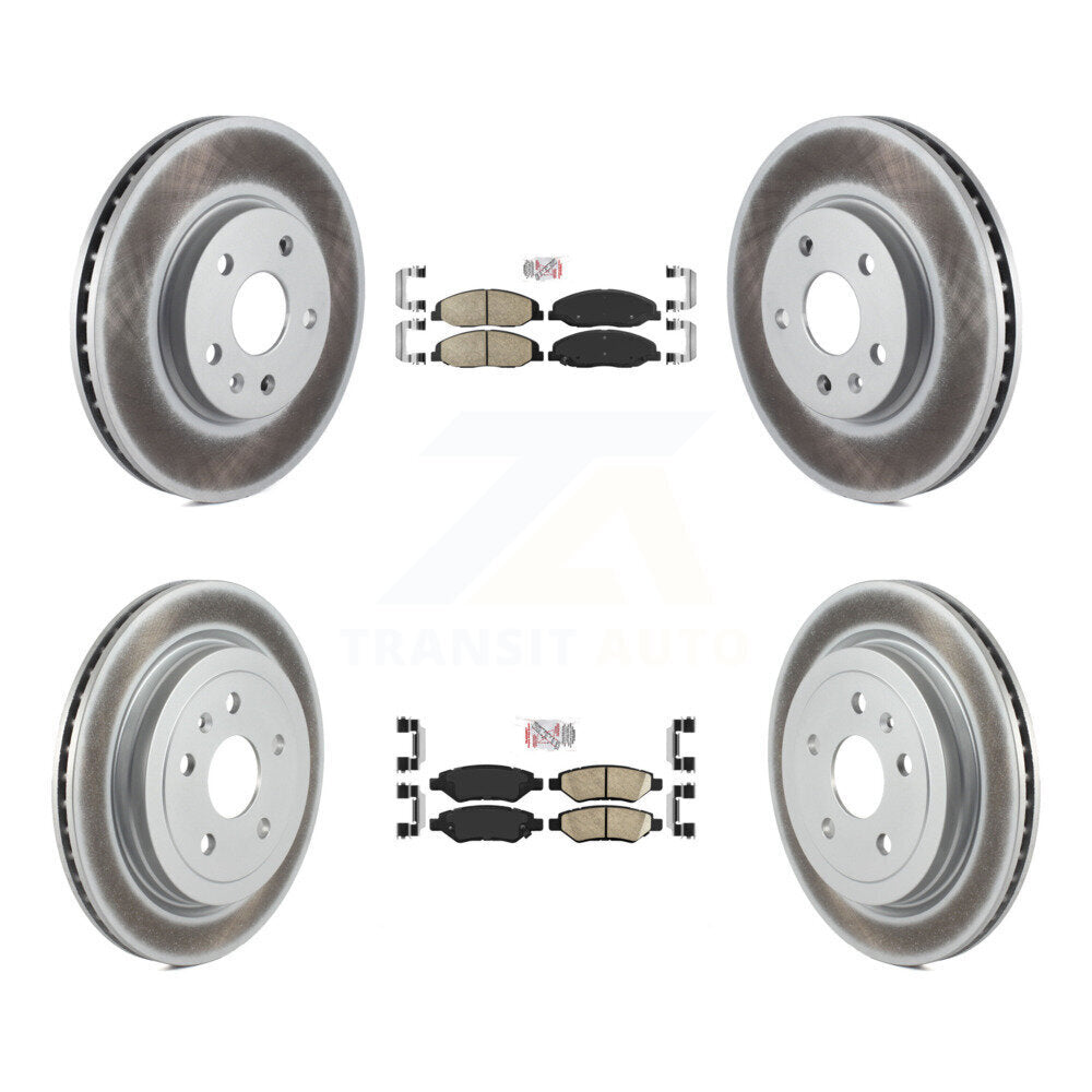Kit de plaquettes en céramique avant et arrière et de rotors de frein à disque revêtus pour Cadillac CTS